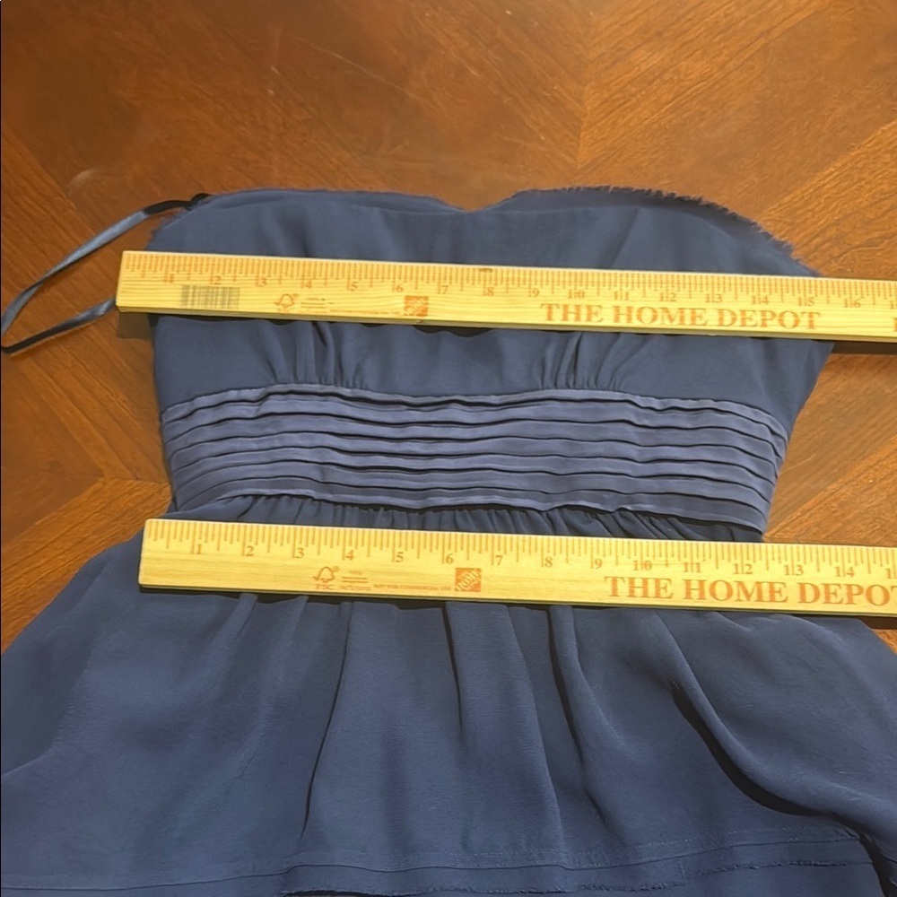 BCBGMaxAzria Blue ruella 💯 silk for Weddings prom formal occasion - Picture 12 of 13
